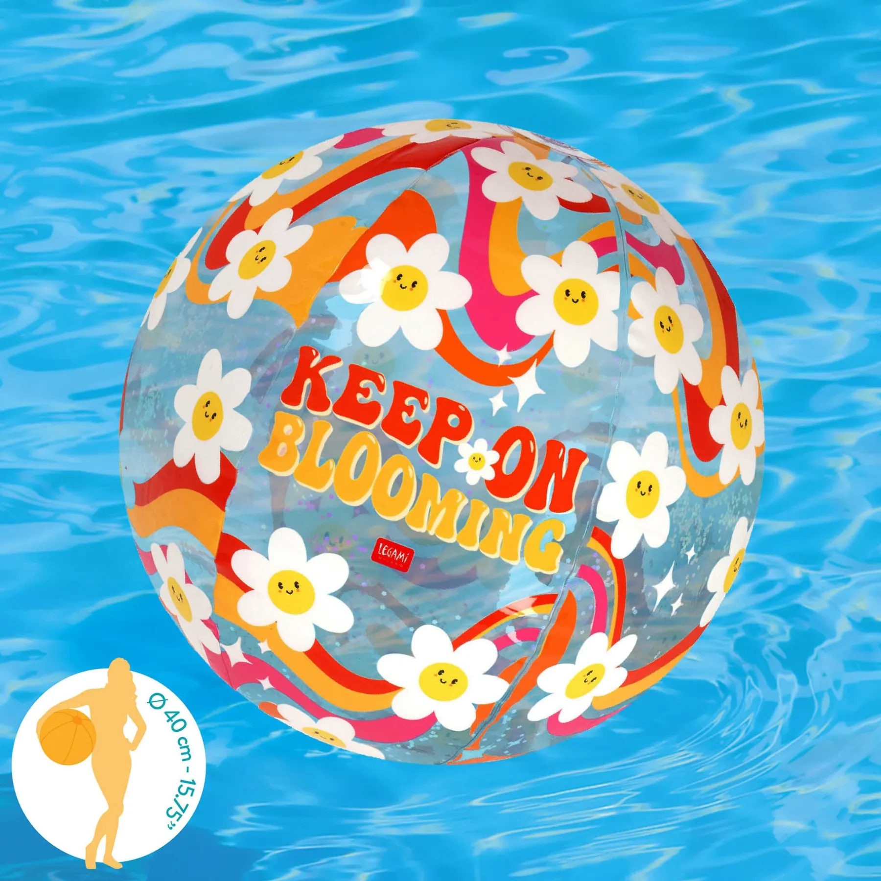 Legami Spiele Am Strand|Schlauchboote*Aufblasbarer Strandball - Glitter Beach Ball