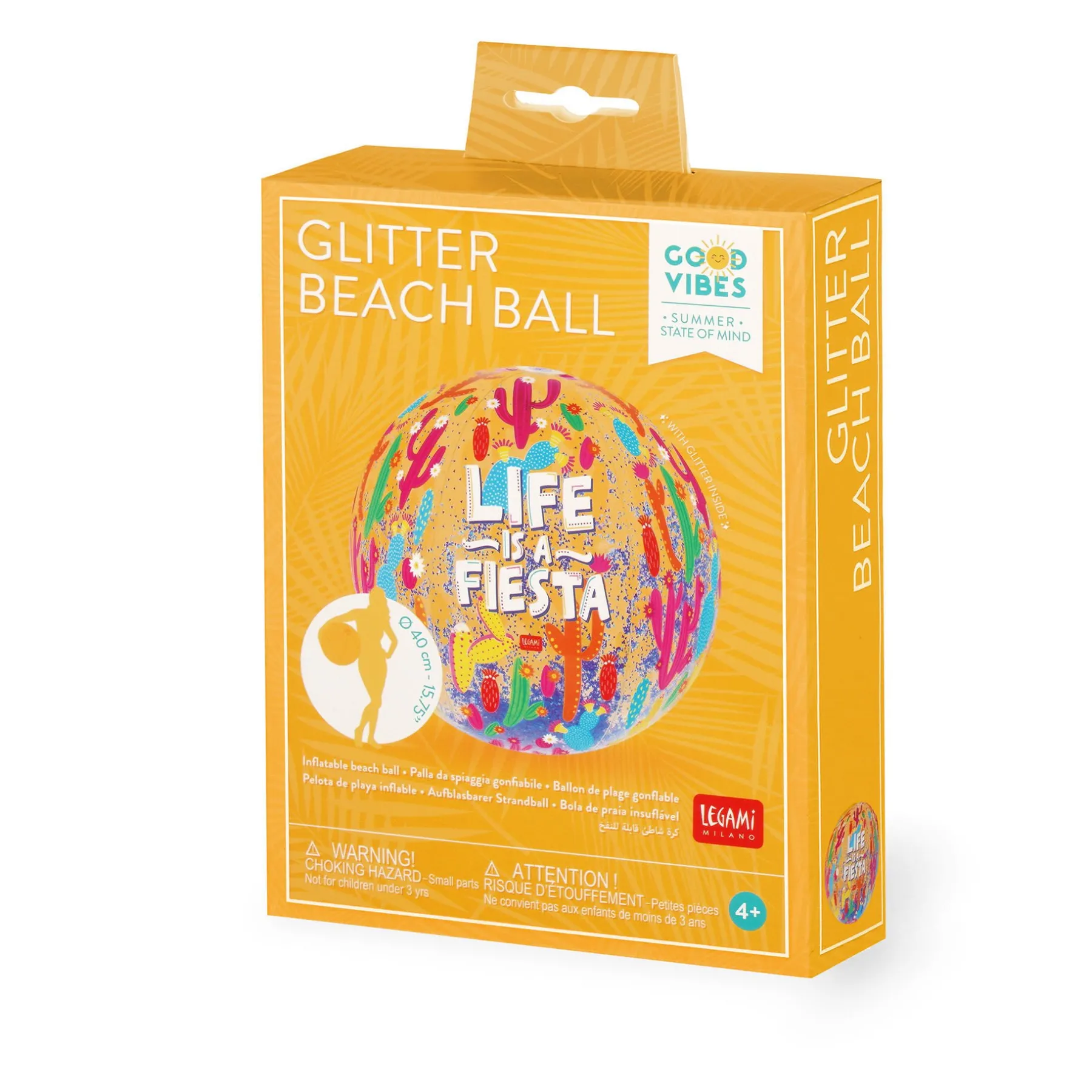 Legami Spiele Am Strand|Schlauchboote*Aufblasbarer Strandball - Glitter Beach Ball