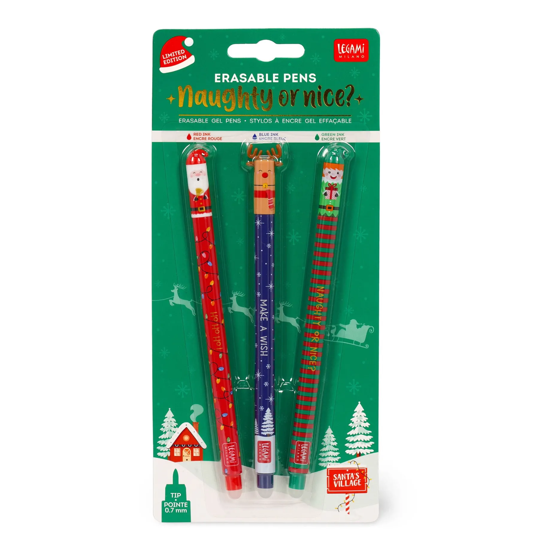 Legami Party-Accessoires|Zum Verpacken Von Geschenken*3er-Set Löschbaren Gelstiften - Erasable Pen
