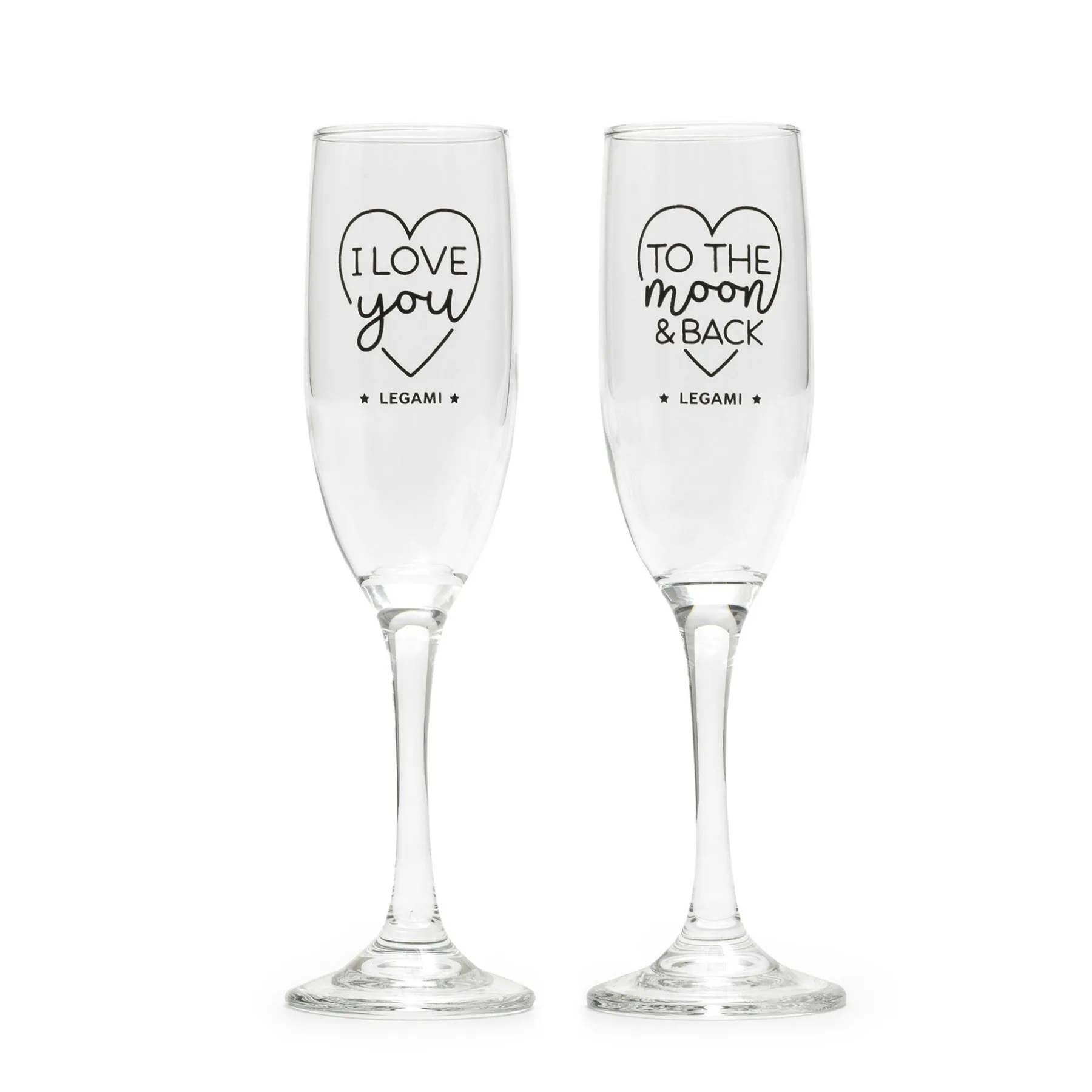 Legami Cocktail Hour*2er-Set Sektgläser - Cheers to Love