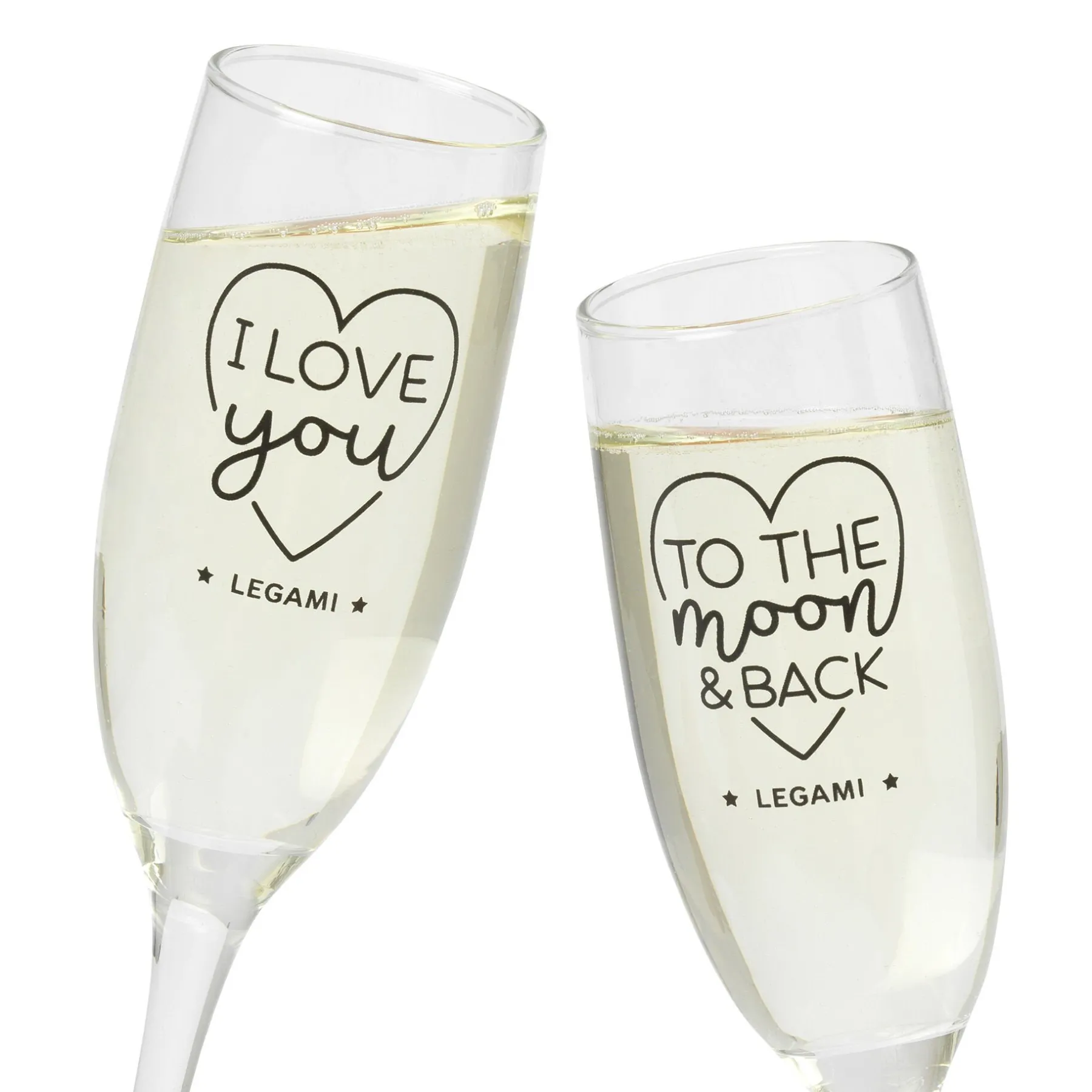 Legami Cocktail Hour*2er-Set Sektgläser - Cheers to Love
