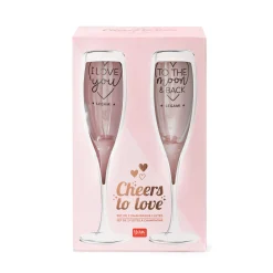 Legami Cocktail Hour*2er-Set Sektgläser - Cheers to Love
