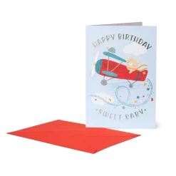 Legami Geburtstagskarten*Glückwunschkarte Geburtstag - Teddy Plane