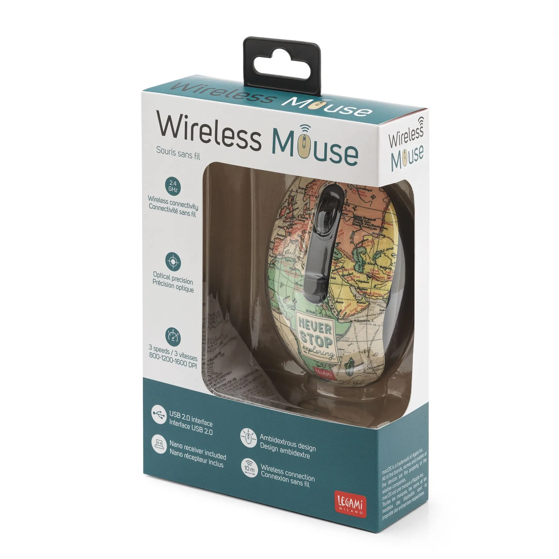 Legami Zubehör Für Smartphone, Pc, Tablet*Kabellose Maus mit USB-Empfänger