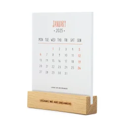Legami Tischkalender*Kalender mit Basis aus Holz - 2025