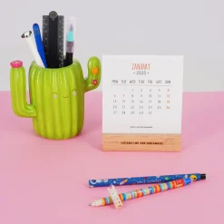 Legami Tischkalender*Kalender mit Basis aus Holz - 2025