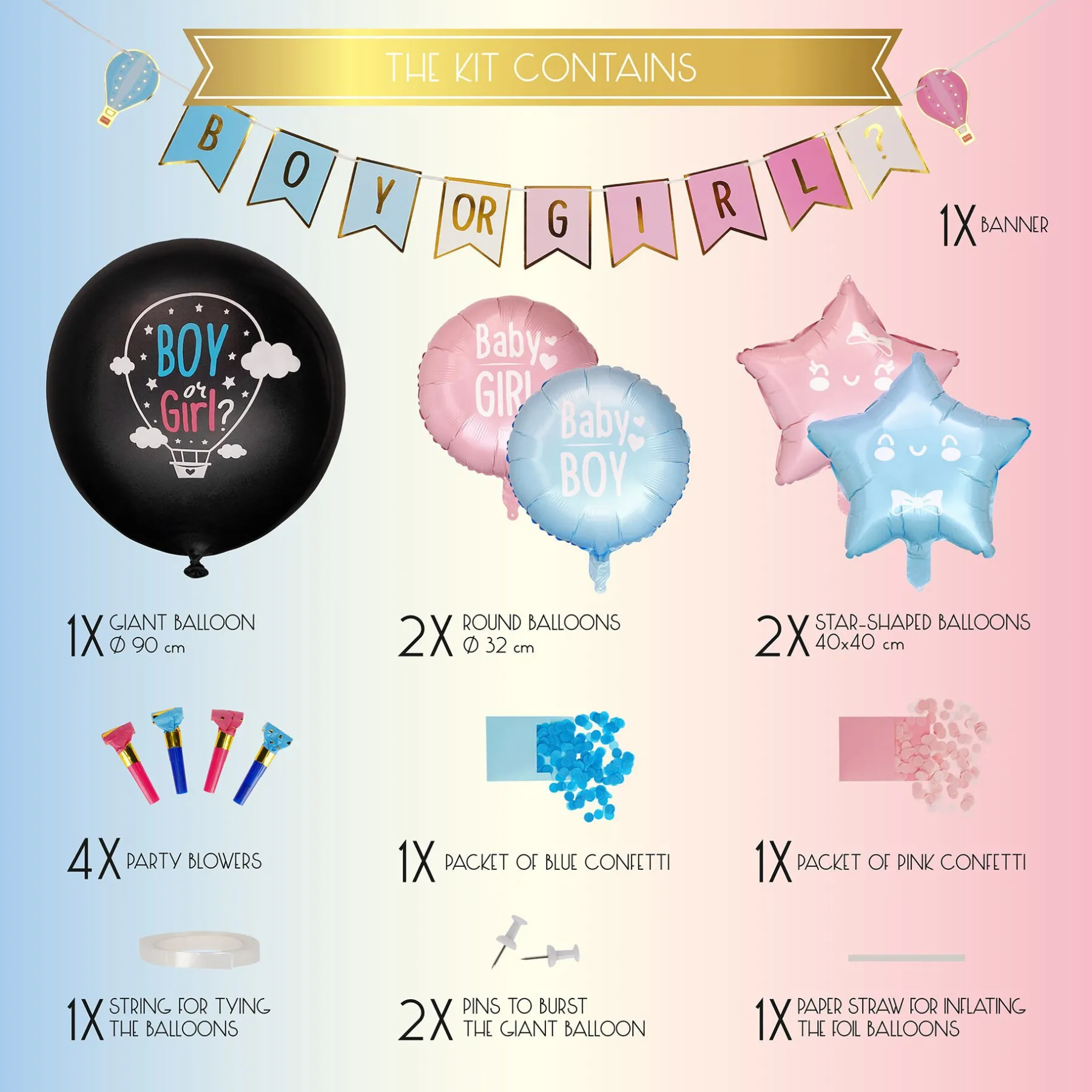 Legami Party-Accessoires*Kit für Gender Reveal Party