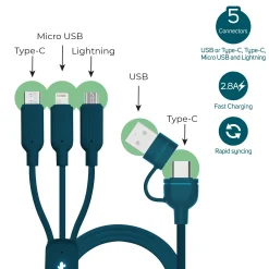 Legami Zubehör Für Smartphone, Pc, Tablet|Power-Banks Und Ladegeräte*Lade- und Synchronisationskabel 3 in 1 - Three Hugs