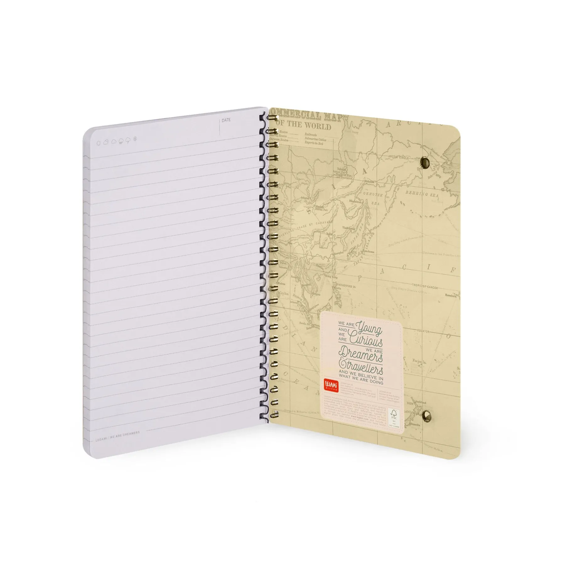 Legami Linierte Hefte*Liniertes Notizbuch -Large - Spiralbindung - A5-Format
