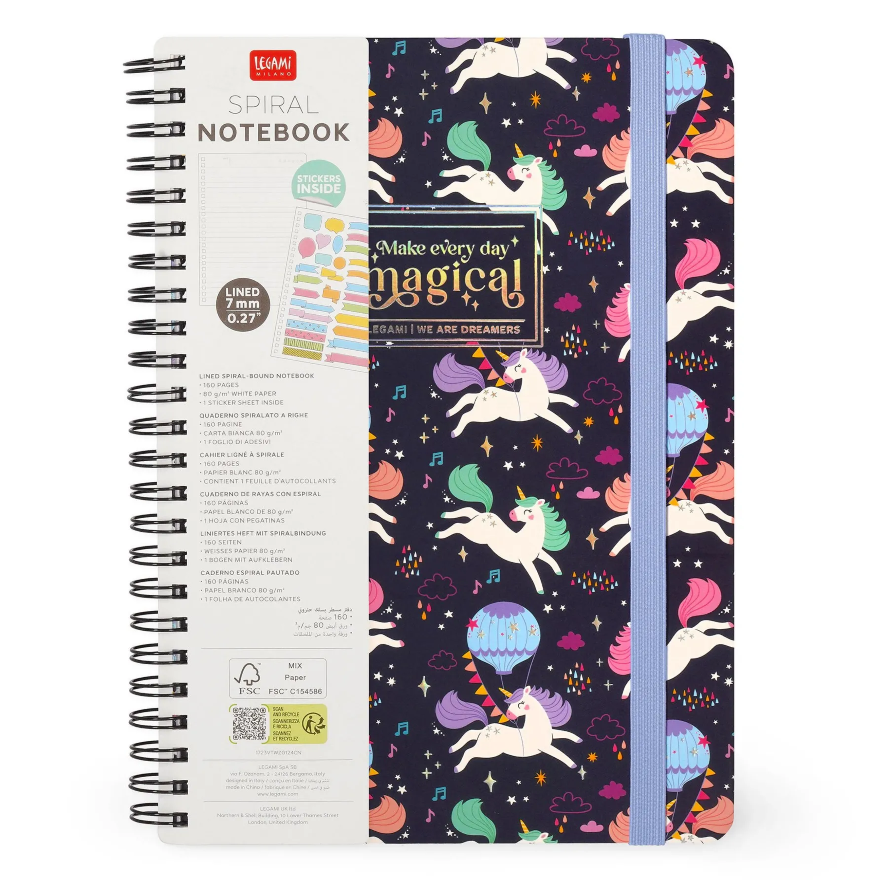 Legami Linierte Hefte*Liniertes Notizbuch -Large - Spiralbindung - A5-Format