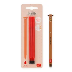Legami Erasables Stifte Nachfüllminen|Löschbare Stifte*Set Löschbarer Stift Teddy Bear mit roter Ersatzmine