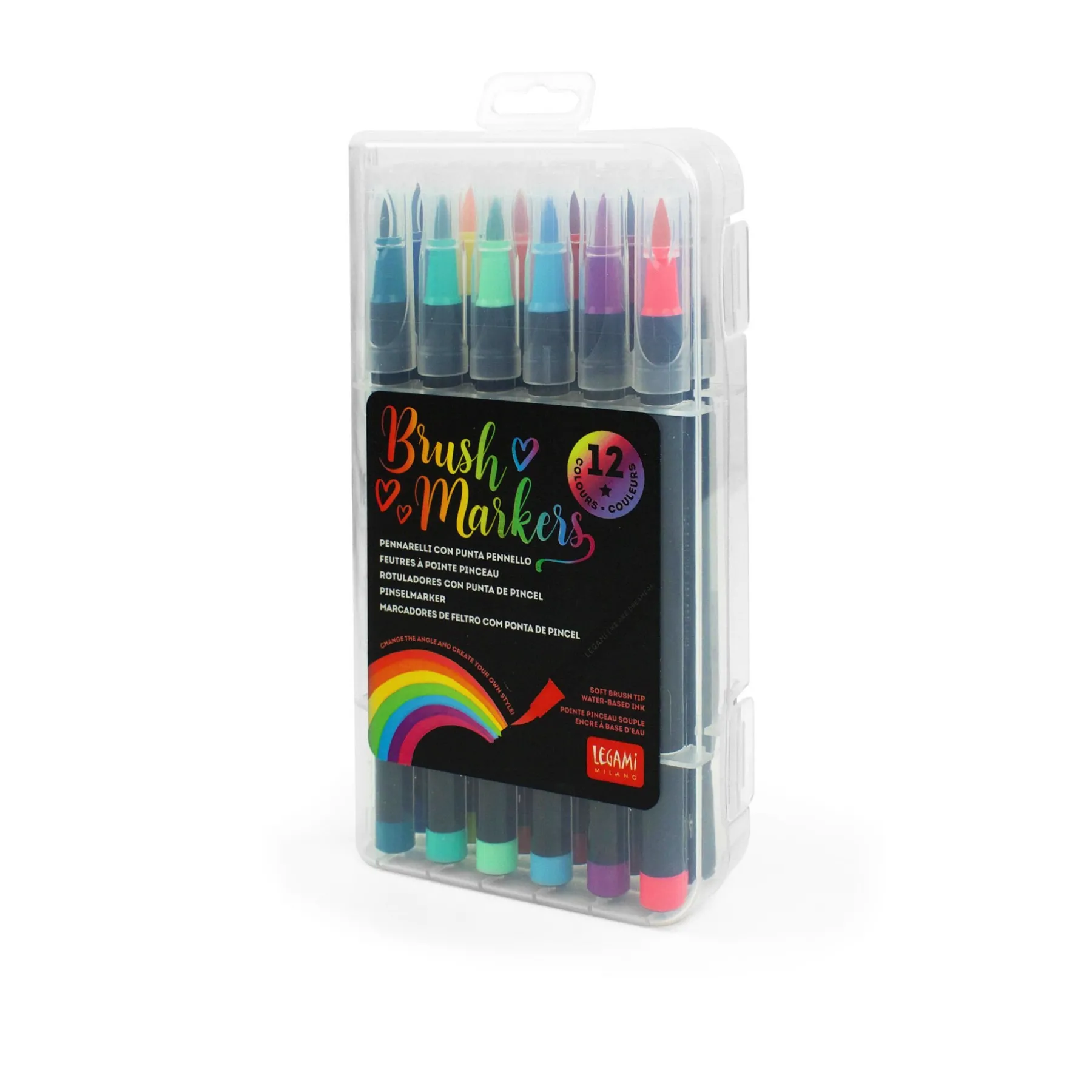 Legami Textmarker Und Filzstifte*Set mit 12 Filzstiften mit Pinselspitze - Brush Markers