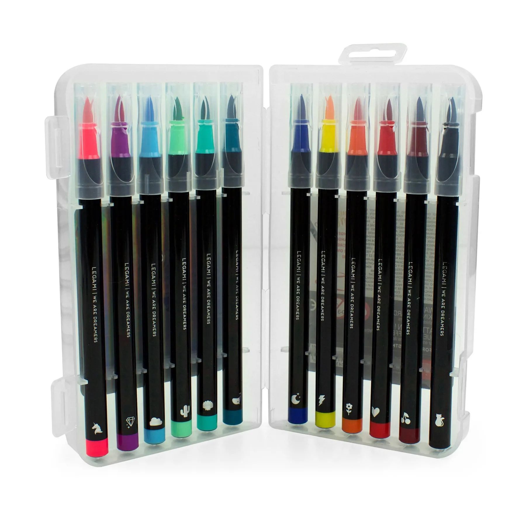 Legami Textmarker Und Filzstifte*Set mit 12 Filzstiften mit Pinselspitze - Brush Markers