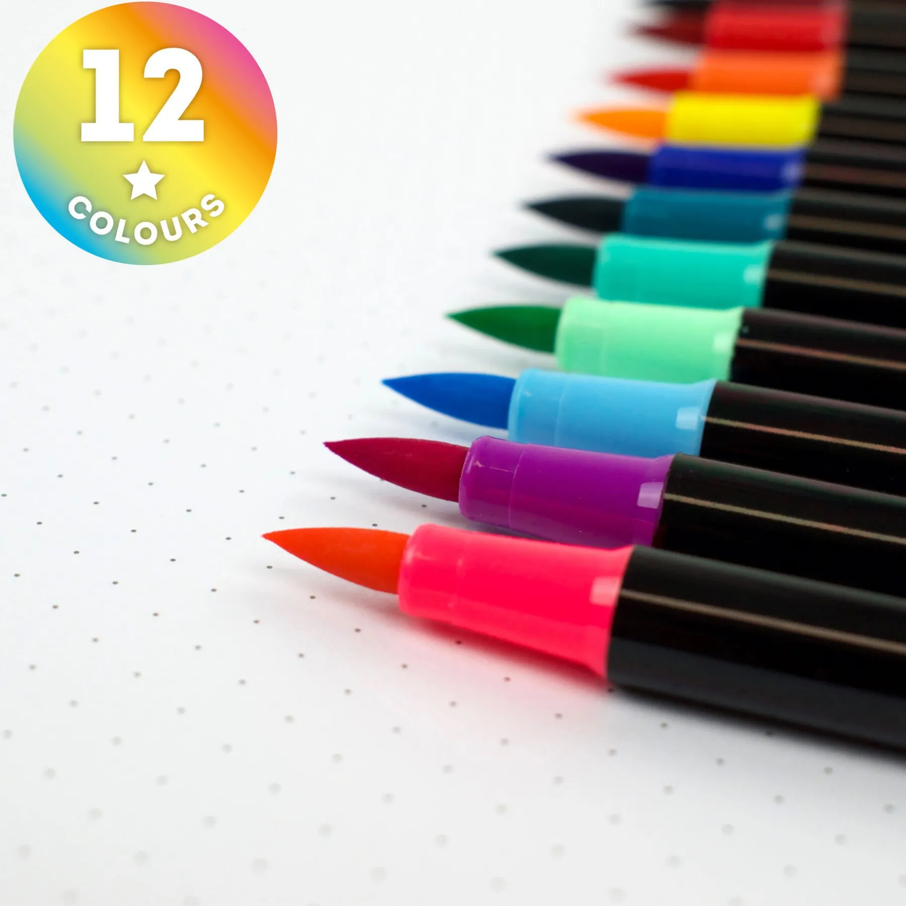 Legami Textmarker Und Filzstifte*Set mit 12 Filzstiften mit Pinselspitze - Brush Markers