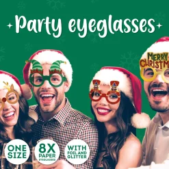 Legami Party-Accessoires*Set mit 8 Weihnachtsbrillen aus Papier