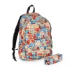 Legami Rucksäcke|Federmäppchen*Set Rucksack und Etui Travel Stickers