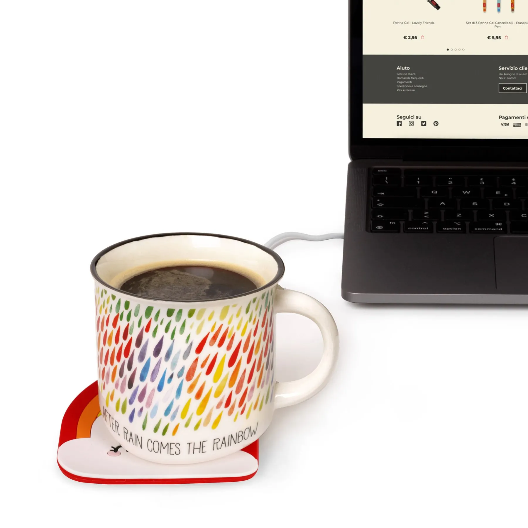 Legami Tassenwärmer|Kaffeebecher*Set Tassenwärmer Rainbow und Tasse Rainbow