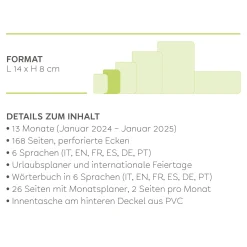 Legami Wochenplaner Für 12 Monate*Terminplaner für 13 Monate - Wochenübersicht - Small - 2025
