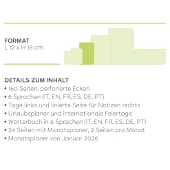Legami Wochenplaner Für 12 Monate*Terminplaner für 12 Monate - Wochenübersicht - Medium - mit Notizbuch - 2025