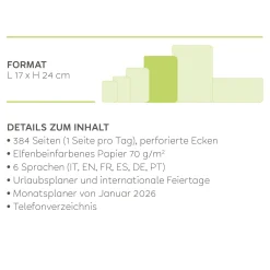 Legami Tagesplaner Für 12 Monate*Terminplaner für 12 Monate - 1 Tag pro Seite - Large - 2025