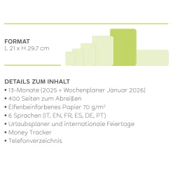 Legami Tagesplaner Für 12 Monate*Terminplaner für 13 Monate - 1 Tag pro Seite - Maxi - 2025