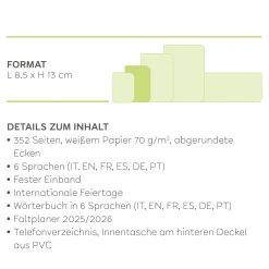 Legami Tagesplaner Für 12 Monate*Terminplaner für 12 Monate - 1 Tag pro Seite - Small - Spiralbindung 2025