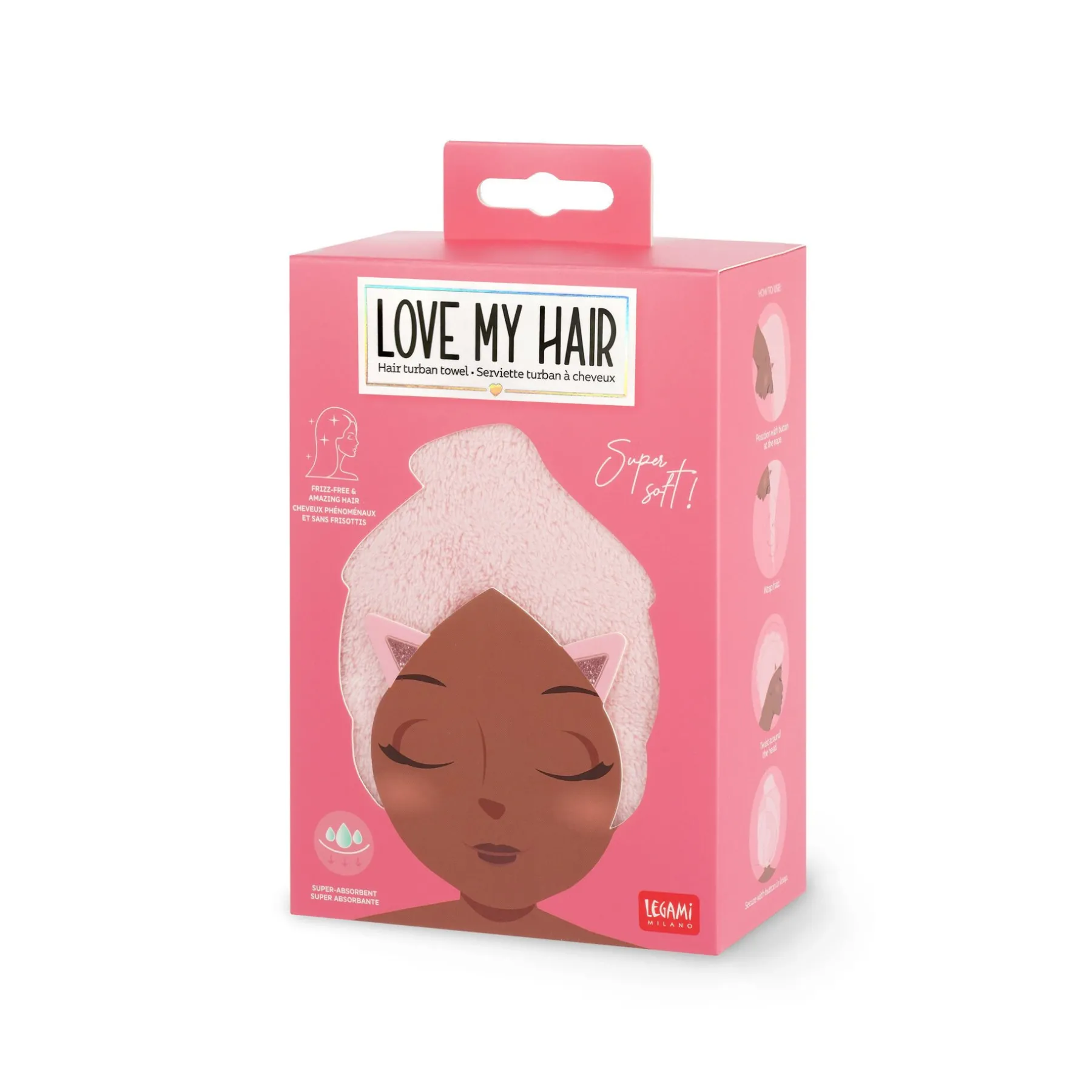 Legami Gesicht Und Körper*Turban-Handtuch für die Haare - Love my Hair