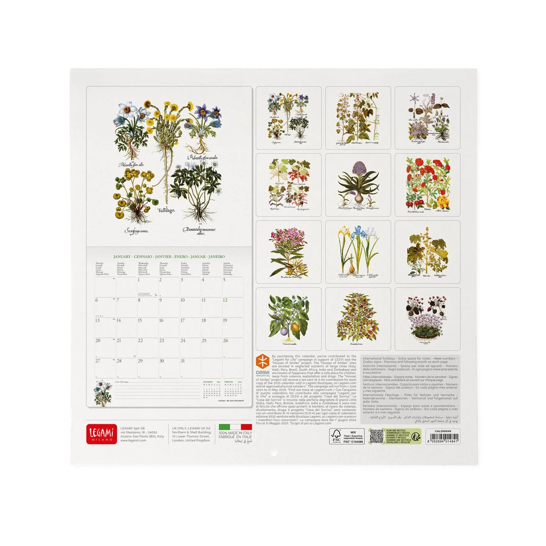 Legami Wandkalender*Wandkalender 2025 - 30 x 29 cm