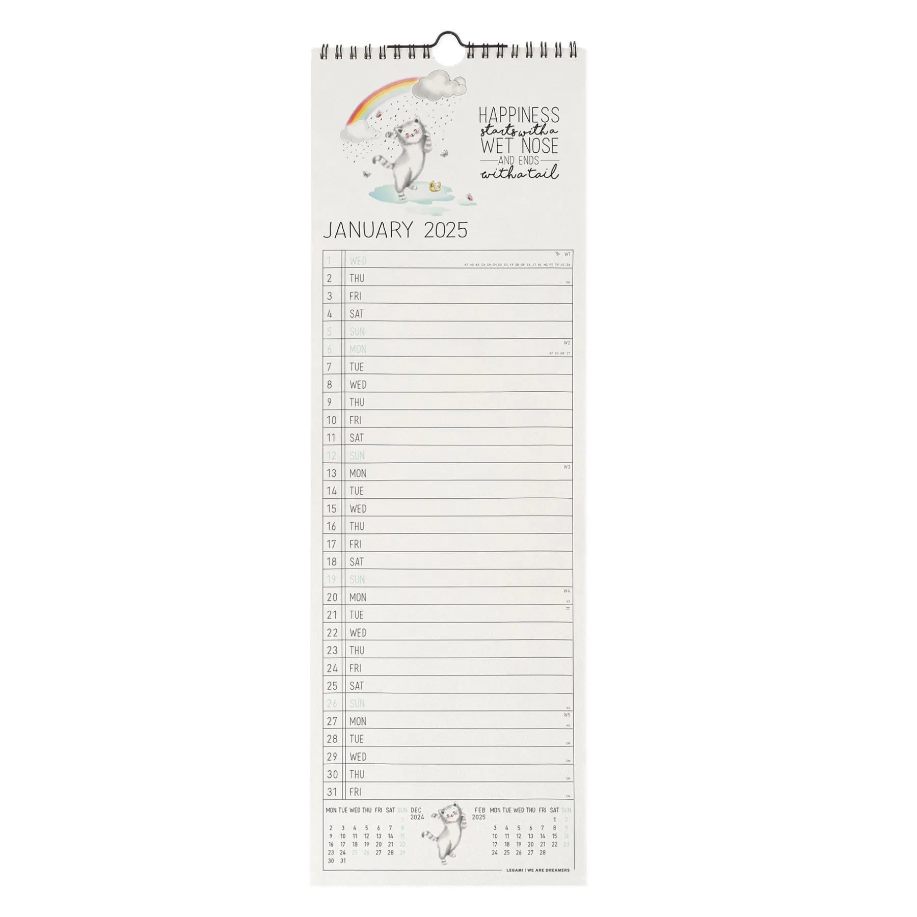Legami Wandkalender*Wandkalender 2025 - 16 x 49 cm