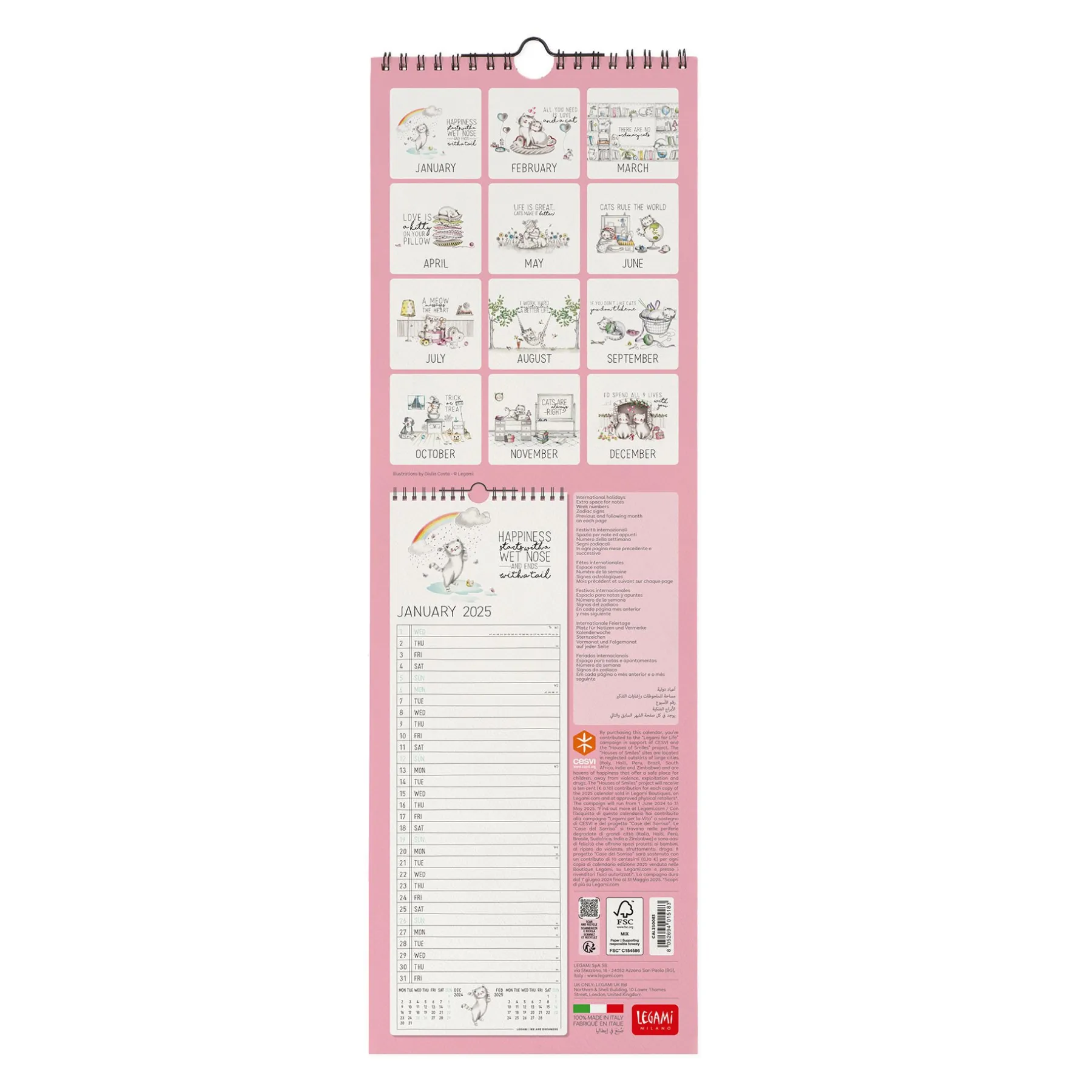Legami Wandkalender*Wandkalender 2025 - 16 x 49 cm