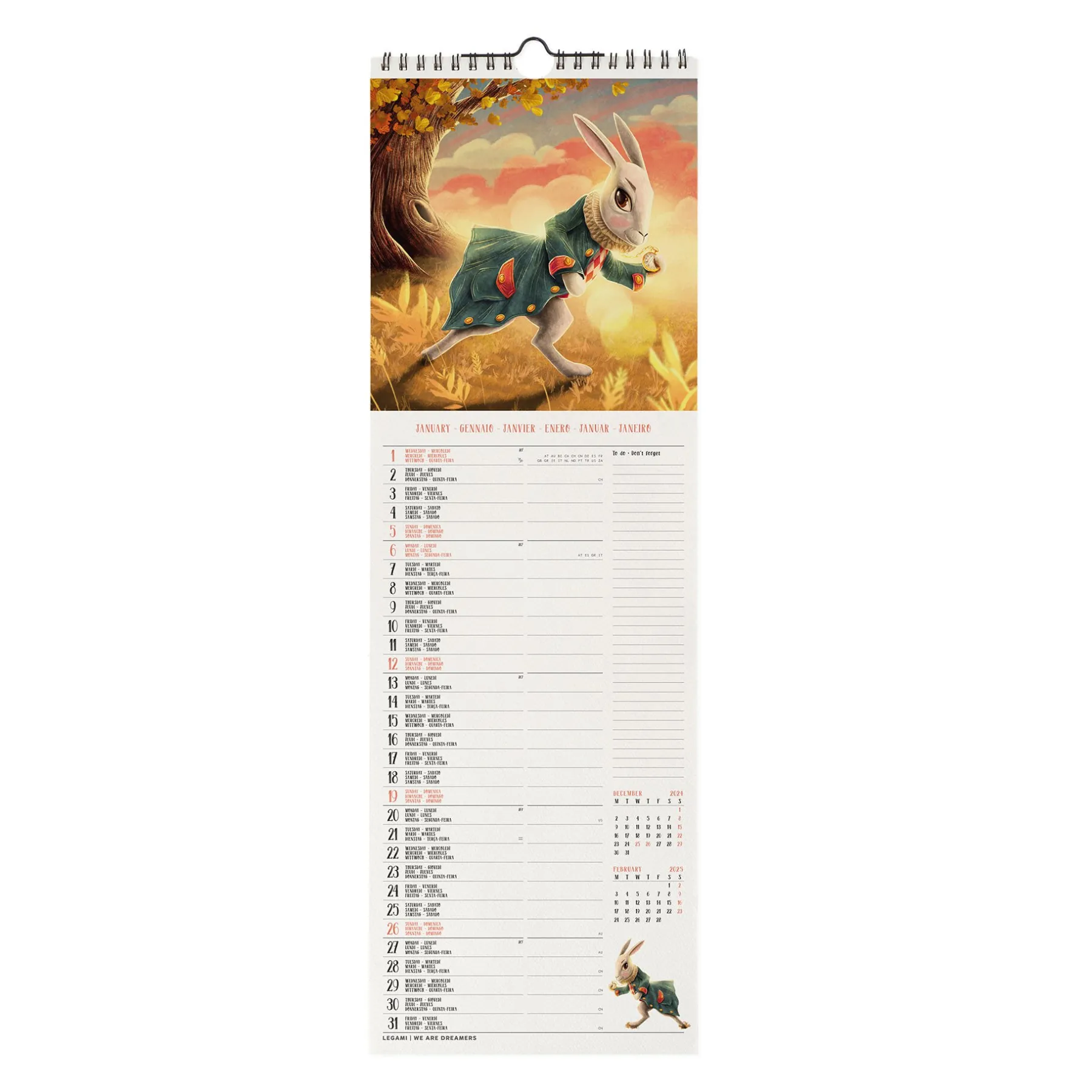 Legami Wandkalender*Wandkalender 2025 - 16 x 49 cm