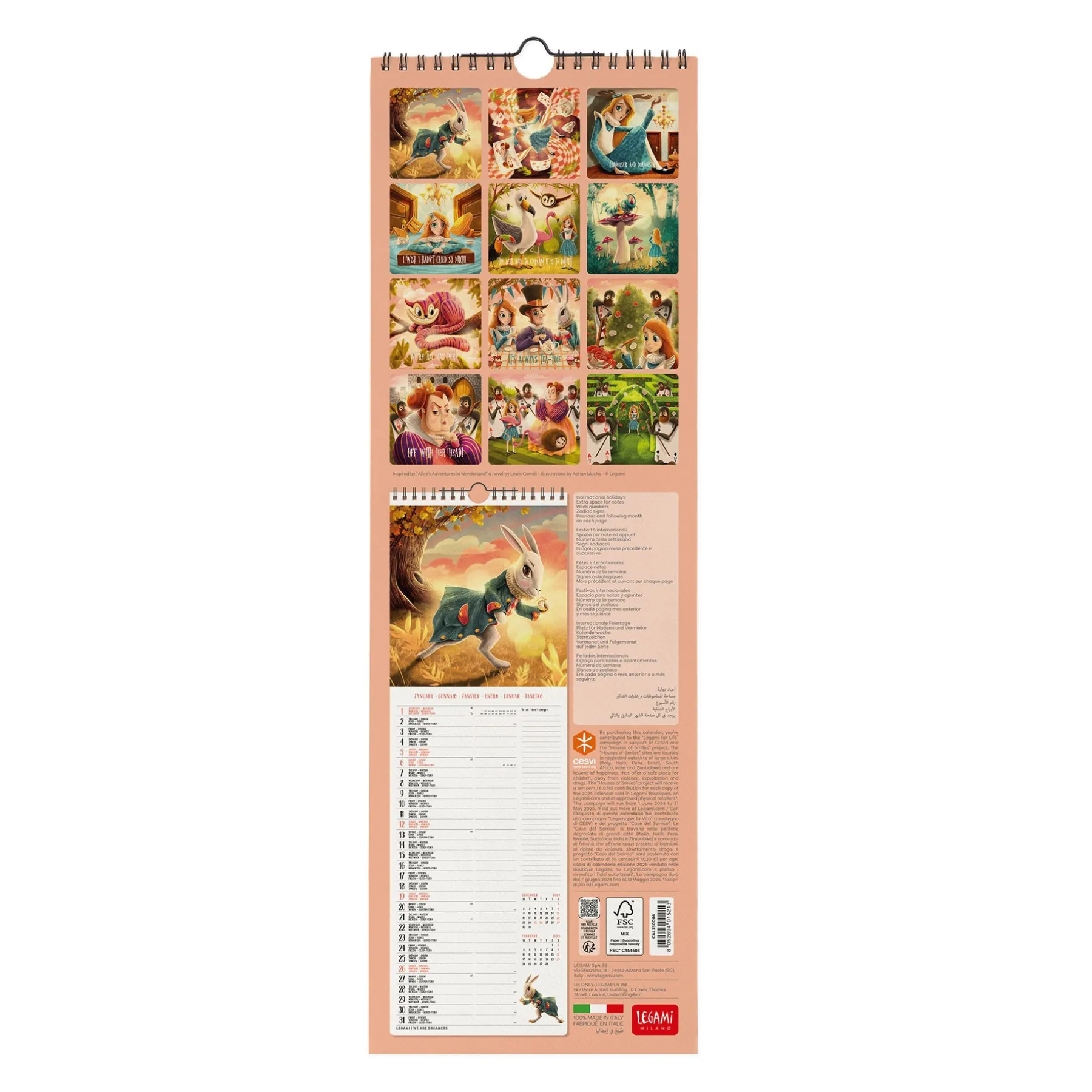 Legami Wandkalender*Wandkalender 2025 - 16 x 49 cm