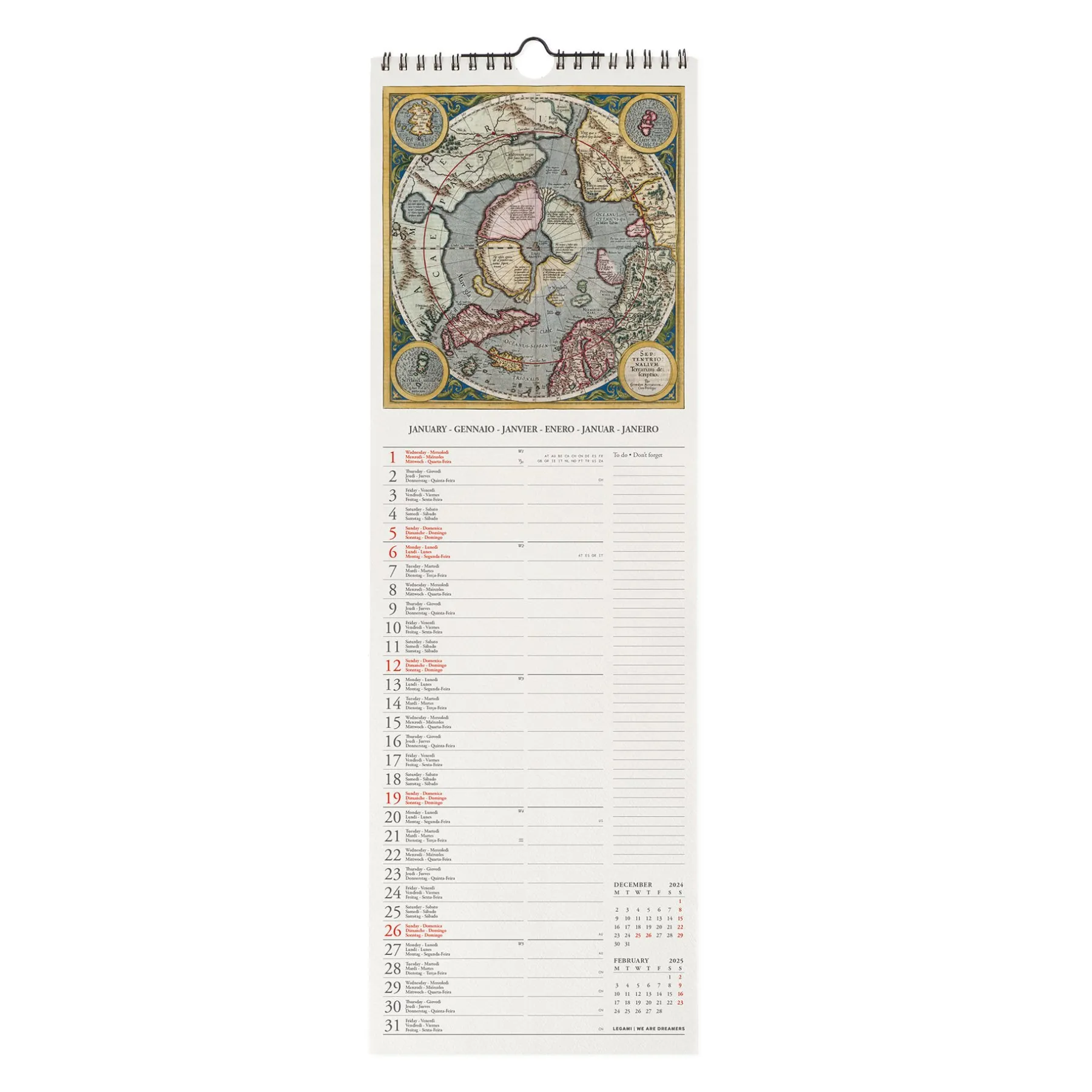 Legami Wandkalender*Wandkalender 2025 - 16 x 49 cm