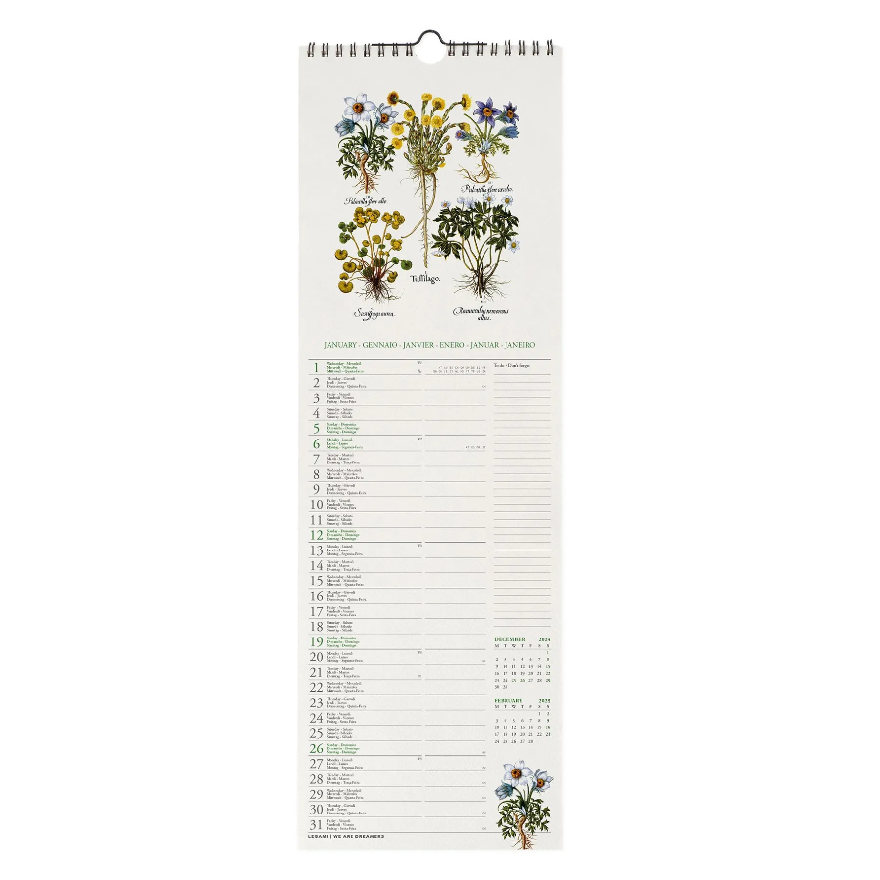 Legami Wandkalender*Wandkalender 2025 - 16 x 49 cm