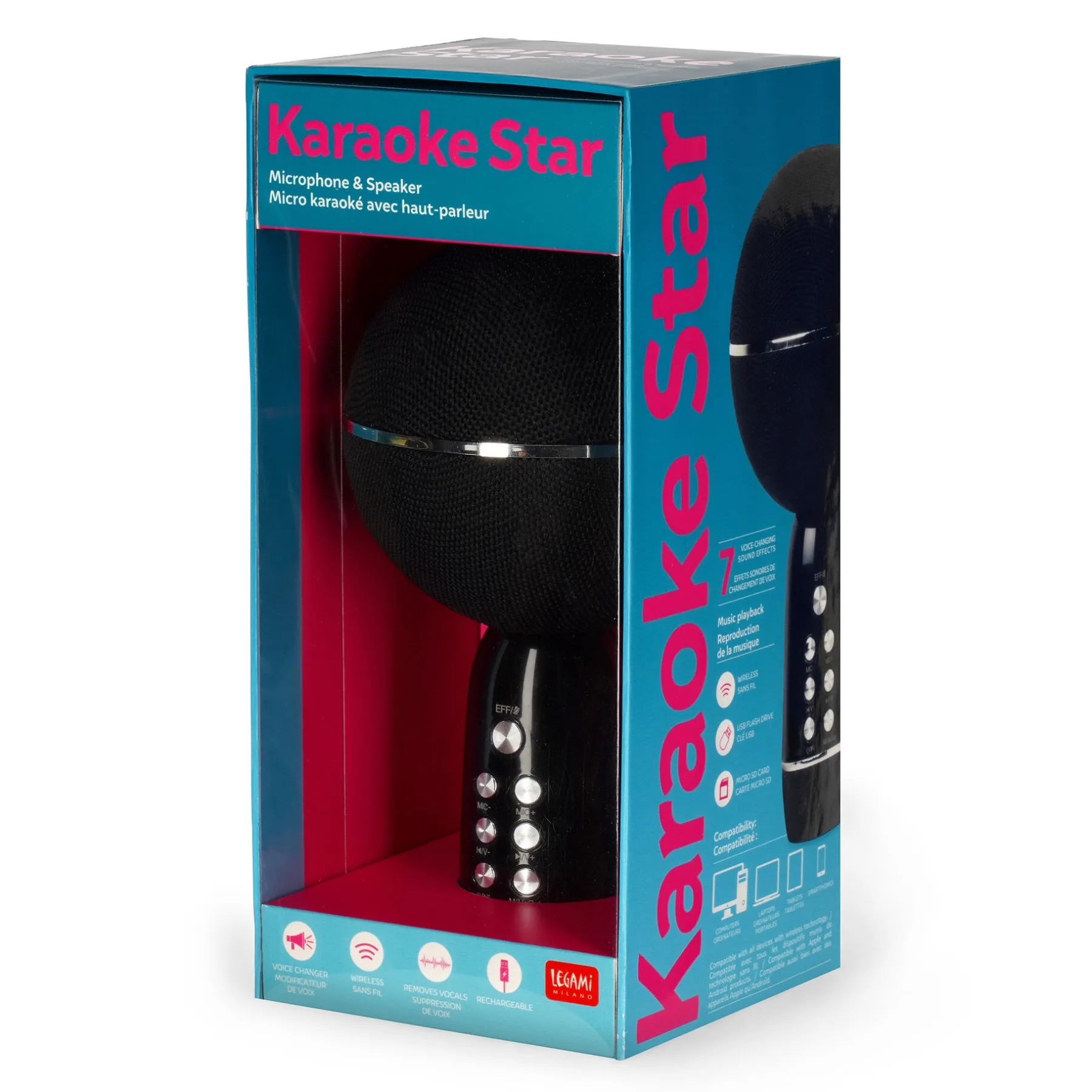 Legami Zubehör Für Smartphone, Pc, Tablet|Lautsprecher*Wireless-Karaoke-Mikrofon mit integriertem Lautsprecher