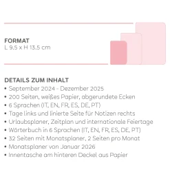 Legami Wochenplaner Für 16 Monate*Wochenplaner für 16 Monate - Small - mit Notizbuch - 2024/2025